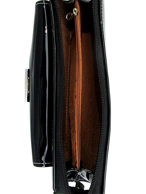 black leatherette clutch - 11100191 - Zoom Image - 3