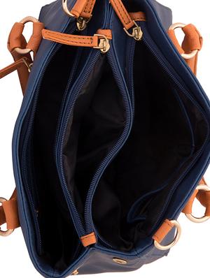 blue leatherette handbag - 11111994 - Standard Image - 3