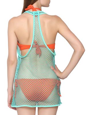 green perforated nylon spandex cover up - 11113239 - Standard Image - 3