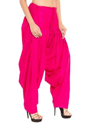 pink cotton patiyala salwars - 11120017 - Standard Image - 6