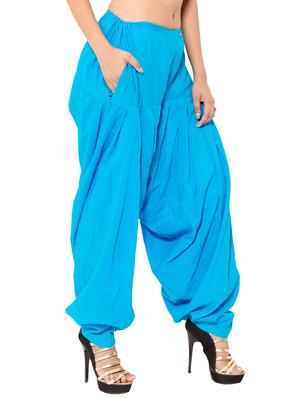 white cotton patiyala salwars - 11120050 - Standard Image - 3