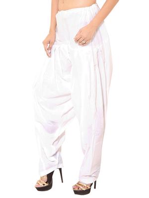 white cotton patiyala salwars - 11120050 - Standard Image - 6