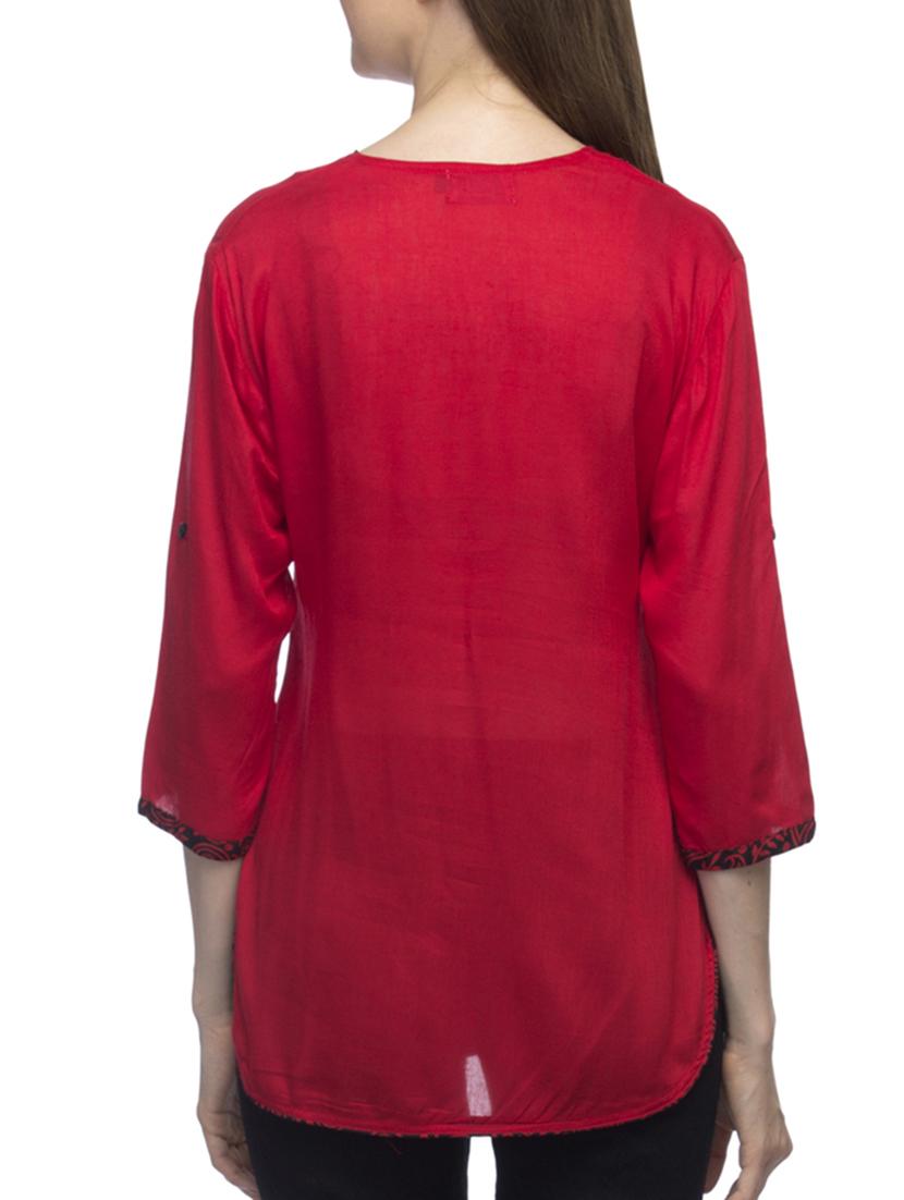 v-neck solid tunic - 11121023 - Zoom Image - 3