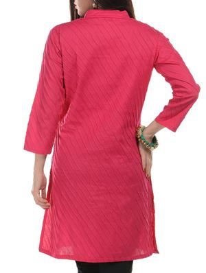pink cotton straight kurta - 11123335 - Standard Image - 3
