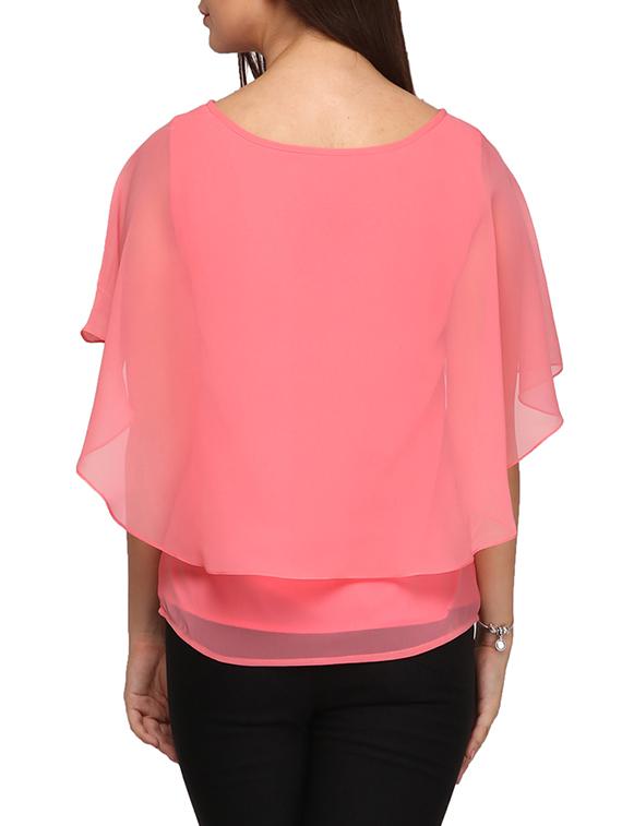 pink georgette top - 11126318 - Zoom Image - 3