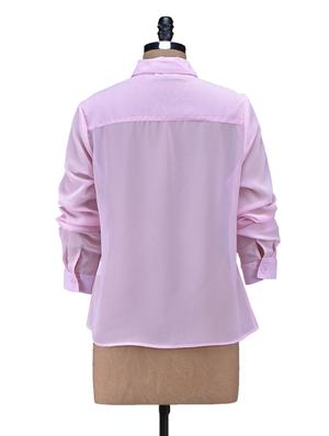 Pink Concealed Placket Embellished Top - 1113224 - Standard Image - 3