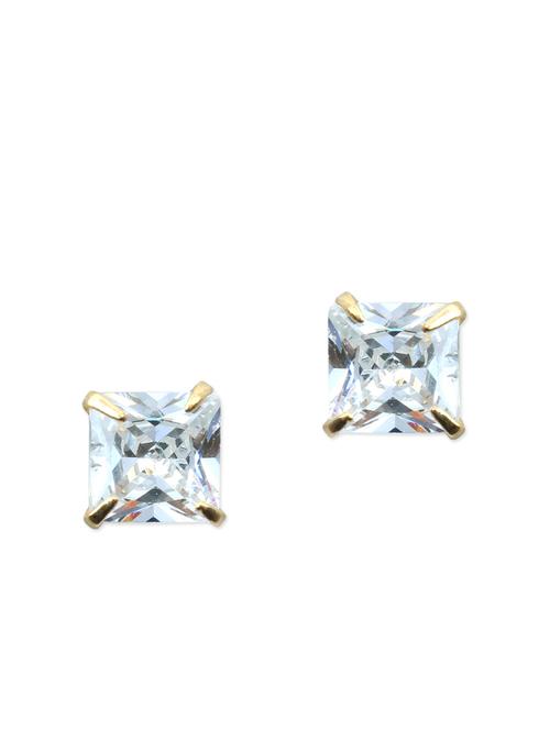 white brass studs earrings - 11168430 - Standard Image - 1