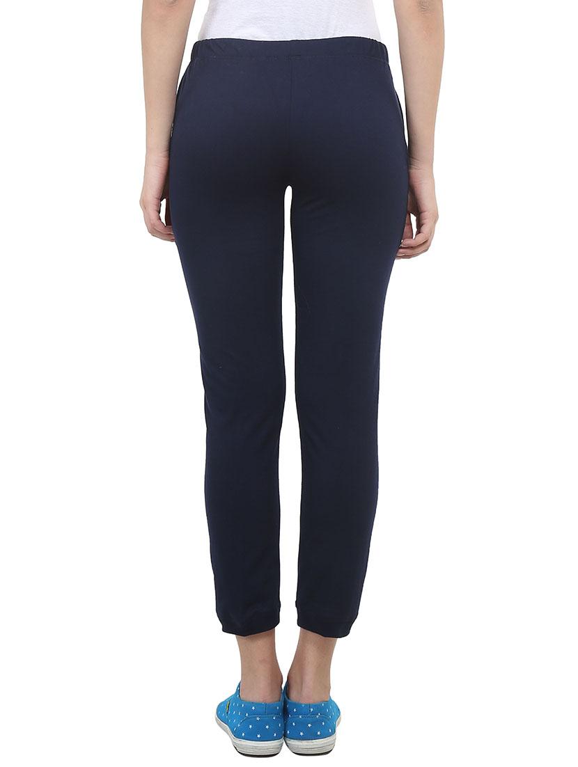 navy blue cotton track pants - 11176503 - Zoom Image - 3