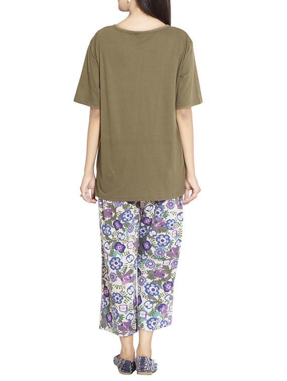 multicolored cotton knits nightwear set - 11181152 - Zoom Image - 3