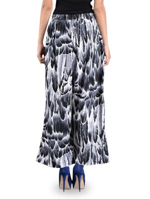 feather printed polyester palazzo pants - 1118571 - Standard Image - 3