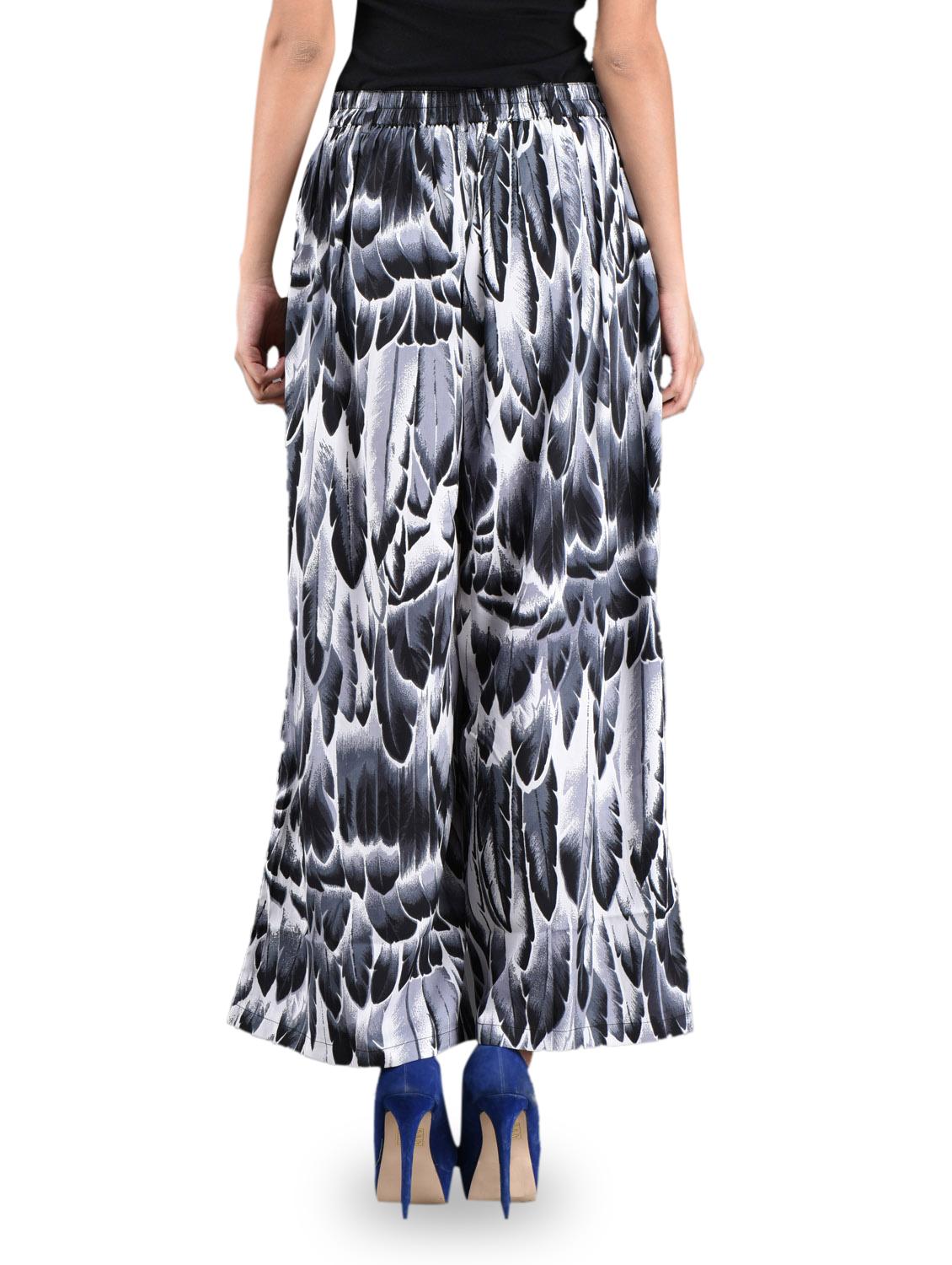 feather printed polyester palazzo pants - 1118571 - Zoom Image - 3