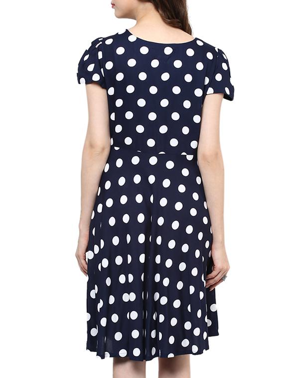 navy blue viscose dress - 11193557 - Zoom Image - 3