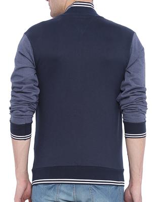 navy blue cotton bomber jacket - 11199369 - Standard Image - 3