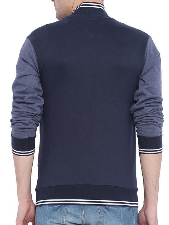 navy blue cotton bomber jacket - 11199369 - Zoom Image - 3
