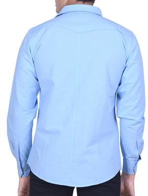 blue cotton casual shirt - 11216560 - Standard Image - 3
