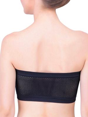 mesh back ruched detail tube bra - 11218379 - Standard Image - 3