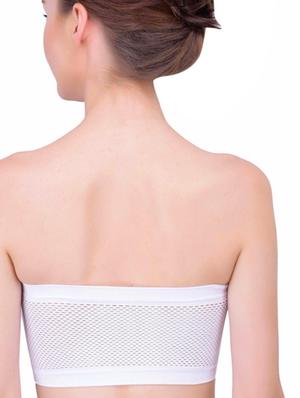 mesh back ruched tube bra - 11218380 - Standard Image - 3