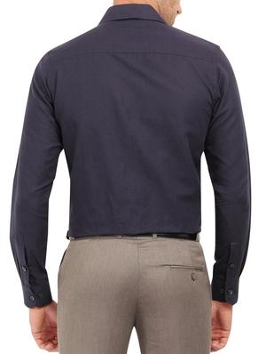 charcoal grey cotton formal shirt - 11218418 - Standard Image - 3