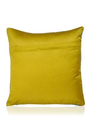 blue and yellow poly silk floral print cushion cover (set of 5) - 11221191 - Standard Image - 3