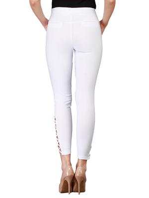 white cotton jeggings - 11249198 - Standard Image - 3