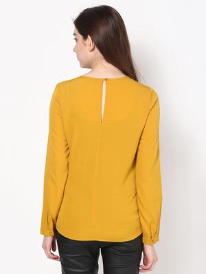 plain round neck polycrepe top - 1125049 - Standard Image - 3