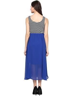 stripes printed sleeveless georgette dress - 1125244 - Standard Image - 3