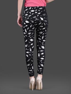 Leaf printed polyknit spandex leggings - 1126302 - Standard Image - 3