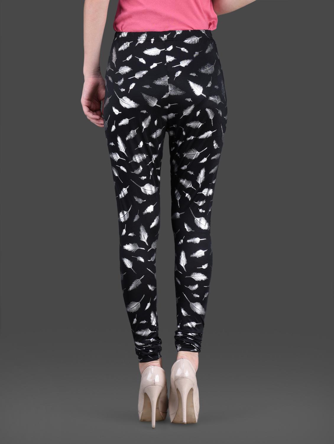 Leaf printed polyknit spandex leggings - 1126302 - Zoom Image - 3