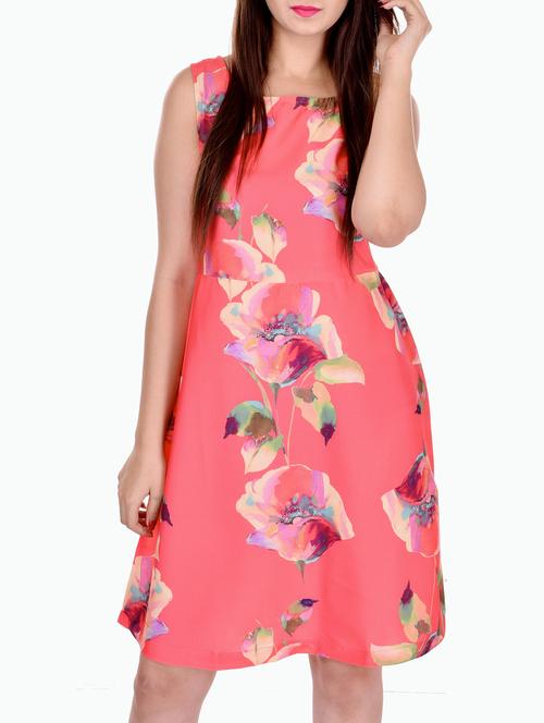 pink crepe aline dress - 11269683 - Very Small Image - 1