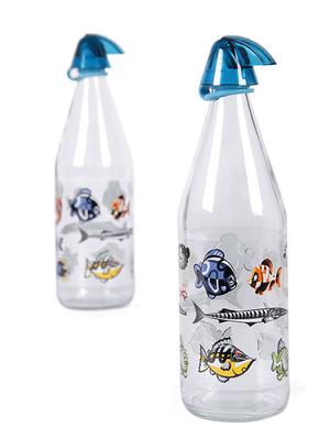 set of 2 transparent printed glass bottles - 11271774 - Standard Image - 3