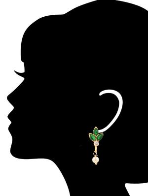 green brass drop earrings - 11275887 - Standard Image - 3