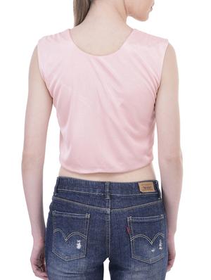 pink polyester crop top - 11282014 - Standard Image - 3