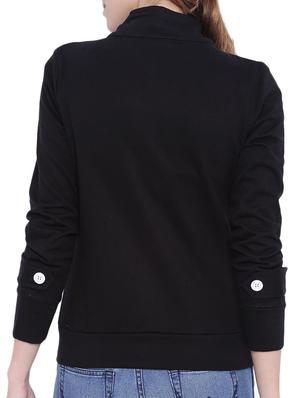 styled neck button up jacket - 11284507 - Standard Image - 3