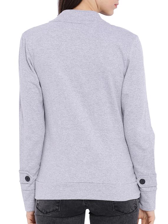 solid grey cotton buttoned jacket - 11284510 - Zoom Image - 3