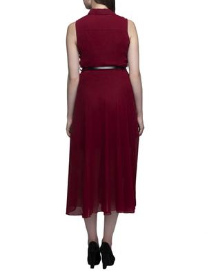 shirt collar belted dress - 11285760 - Standard Image - 3
