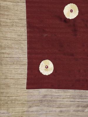 red beige color, art silk saree with blouse - 11301983 - Standard Image - 3