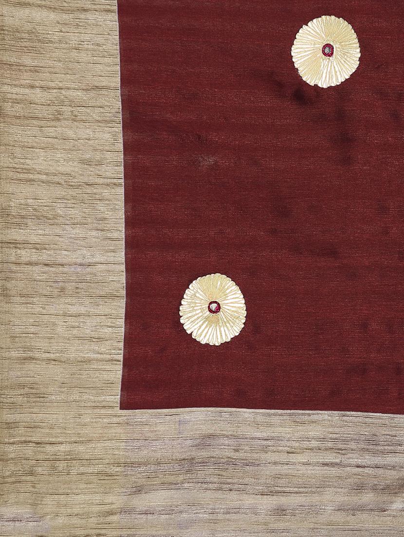 red beige color, art silk saree with blouse - 11301983 - Zoom Image - 3