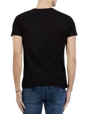 black cotton chest print tshirt - 11305388 - Standard Image - 3