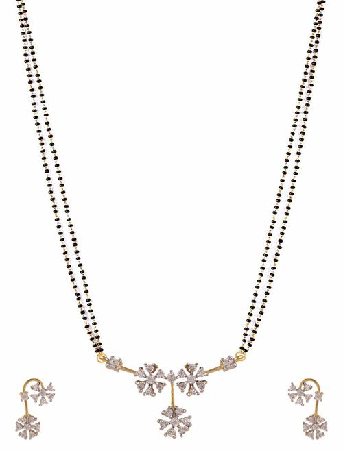 white gold plated bridal necklace - 11310100 - Standard Image - 1