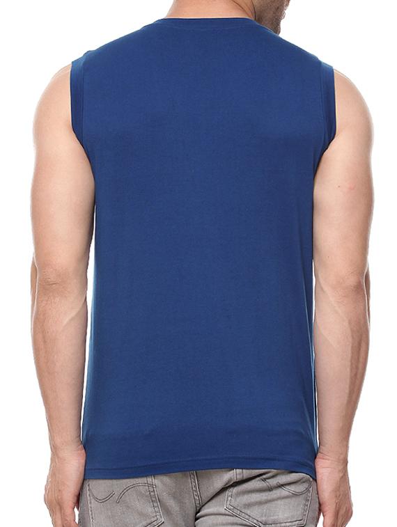 solid navy blue cotton t-shirt - 11334733 - Zoom Image - 3