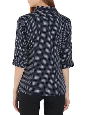 navy blue crepe regular shirt - 11344039 - Standard Image - 3