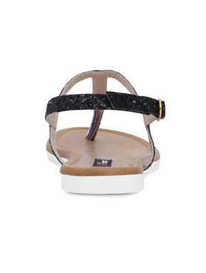 black t strap sandal - 11354627 - Standard Image - 3