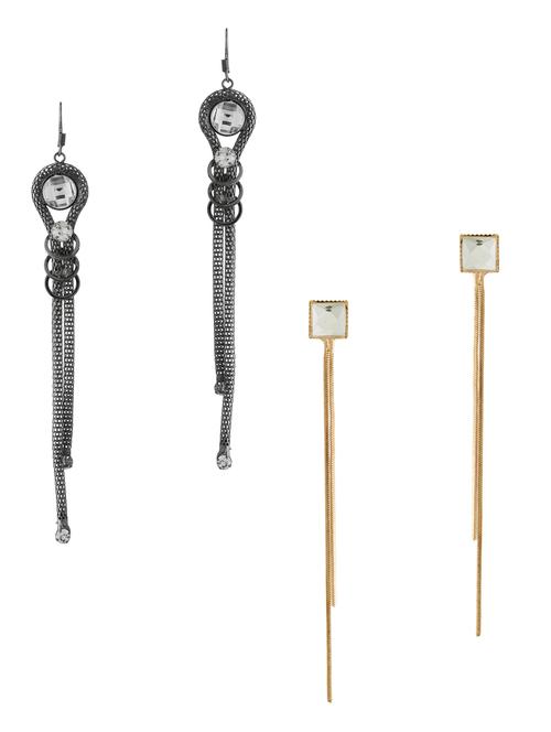 gold brass drop earring - 11357225 - Very Small Image - 1