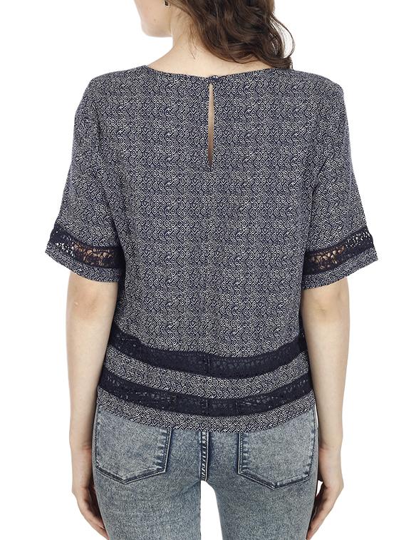 blue rayon printed top - 11362177 - Zoom Image - 3