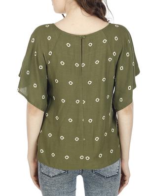 green rayon printed top - 11362181 - Standard Image - 3