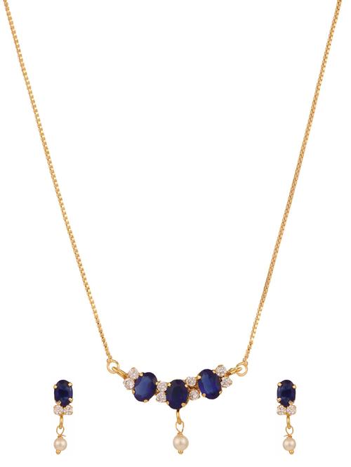 blue gold plated pendant - 11369007 - Very Small Image - 1