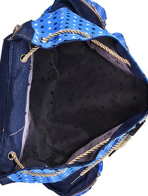 blue canvas printed backpack - 11383083 - Standard Image - 3