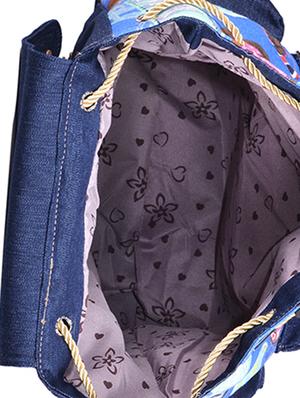 blue canvas printed backpack - 11383098 - Standard Image - 3