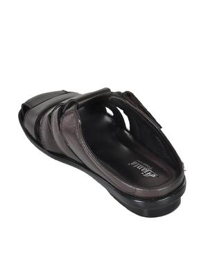 brown slip on leather floaters - 11398632 - Standard Image - 3