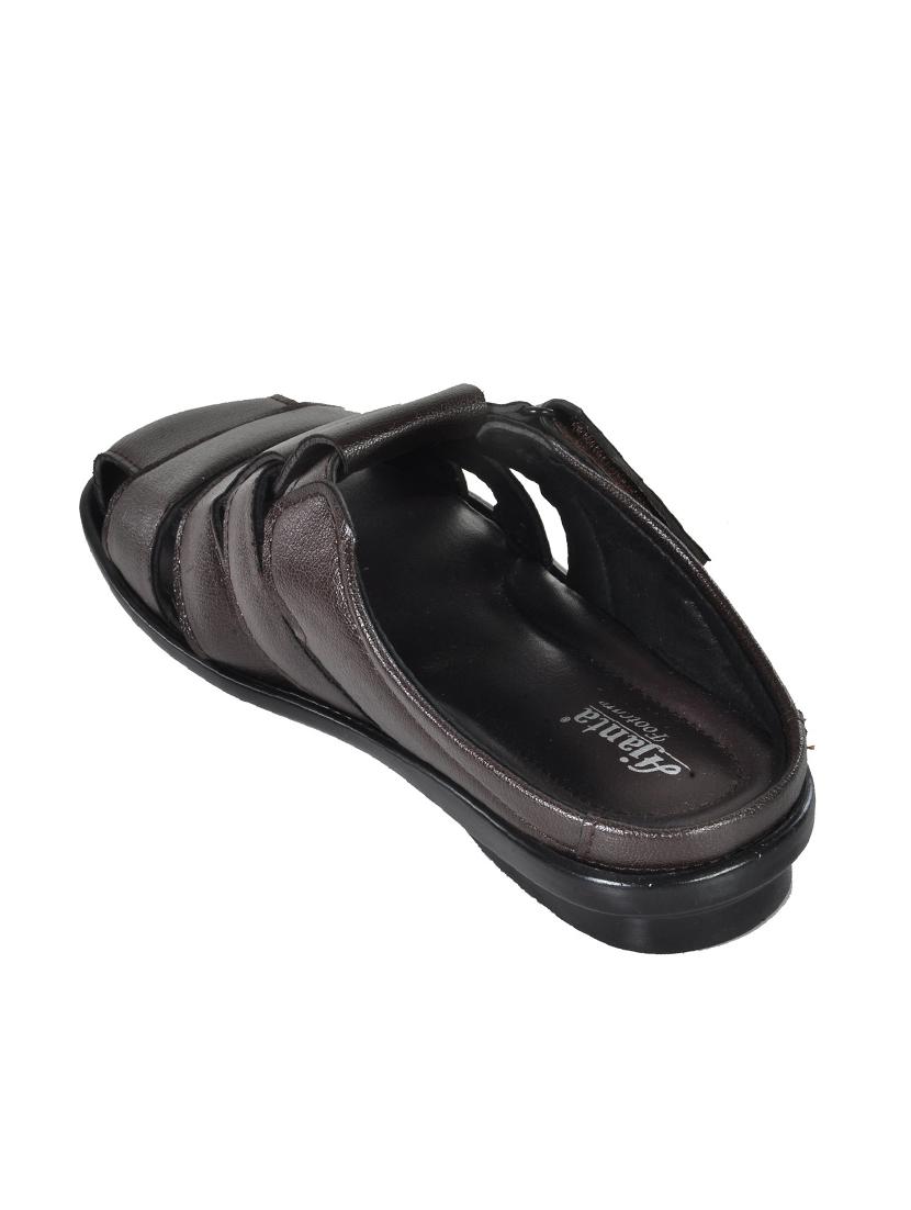 brown slip on leather floaters - 11398632 - Zoom Image - 3
